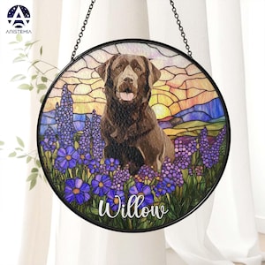 Custom Dog Suncatcher Stained Glass, Custom Pet Photo Suncatcher, Custom Pet Memorial Keepsake, Dog Cat Loss Gift, Pet Portrait From Photo